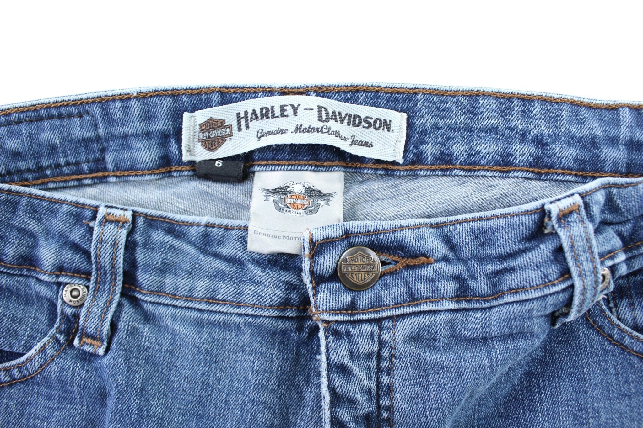 Women's Harley Davidson Motorcycles Denim Jeans - ThriftedThreads.com