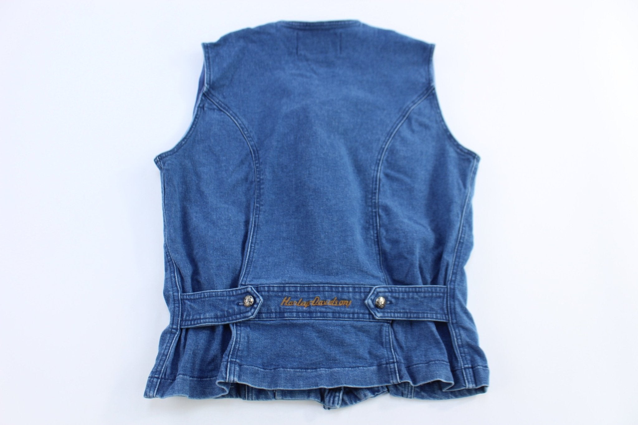 Women's Harley Davidson Motorcycles Denim Vest - Vest - Thrifted Threads