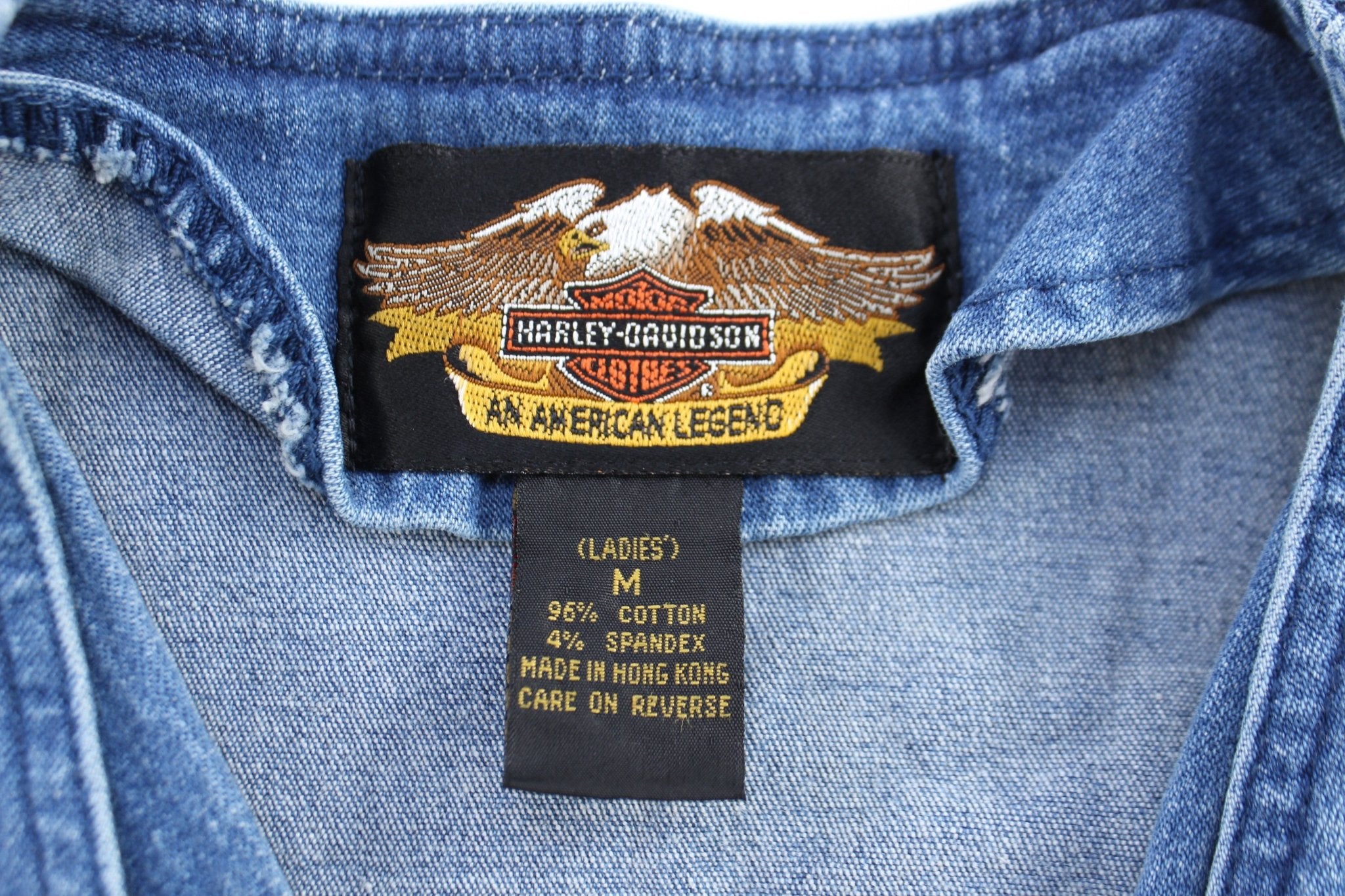 Women's Harley Davidson Motorcycles Denim Vest - Vest - Thrifted Threads