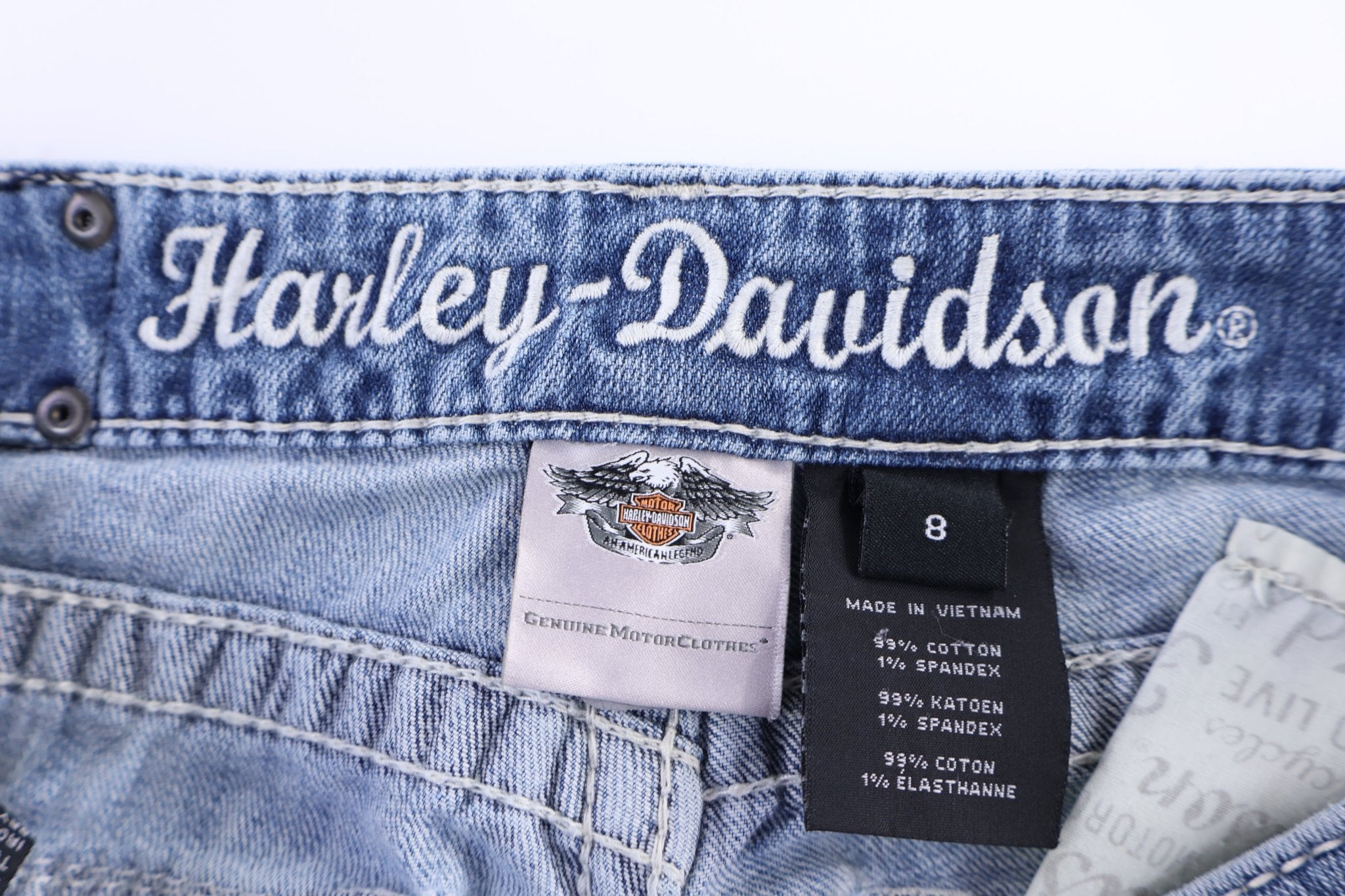 Women's Harley Davidson Motorcycles Embellished Denim Jeans - Pants - Thrifted Threads