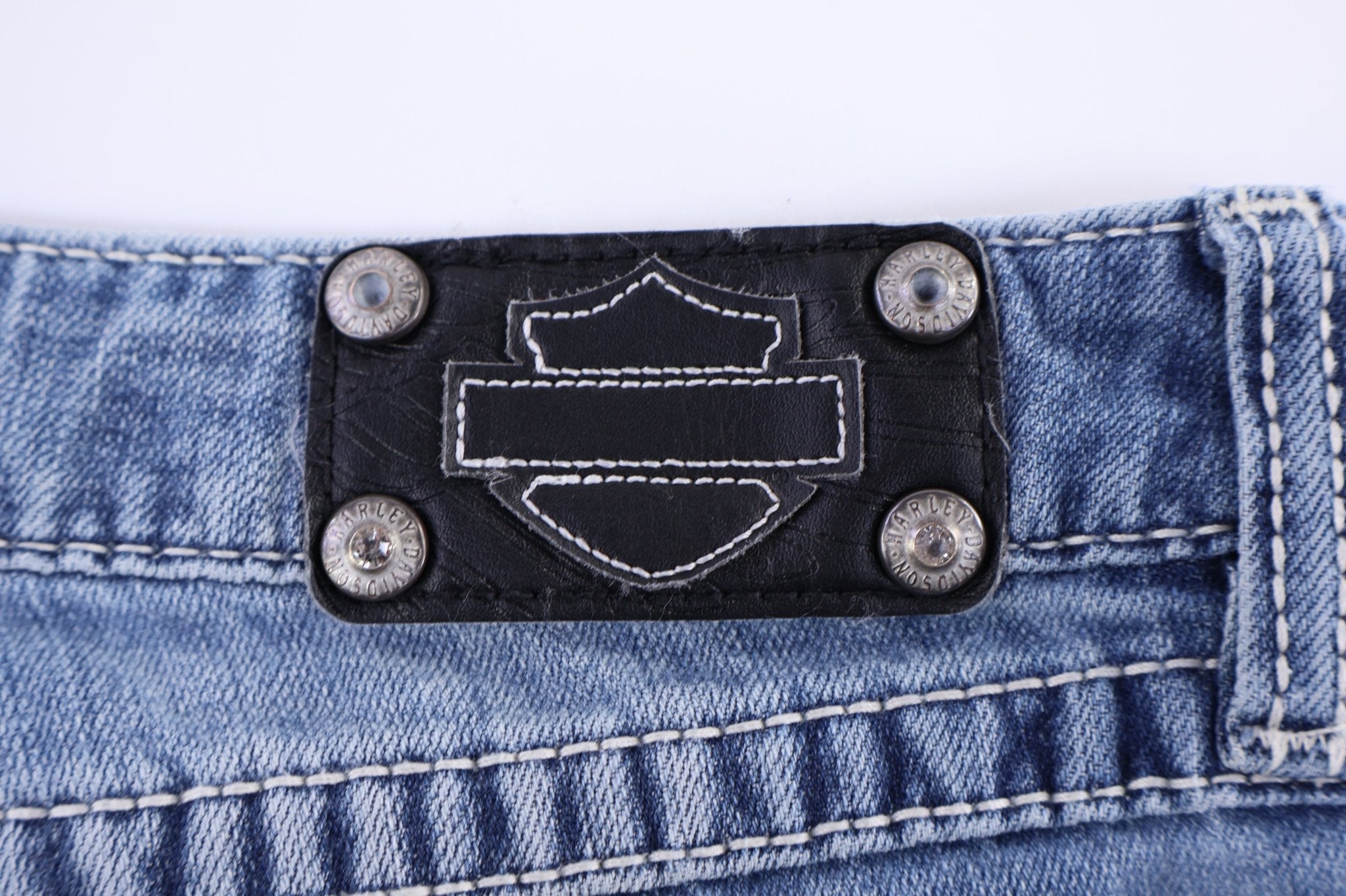 Women's Harley Davidson Motorcycles Embellished Denim Jeans - Pants - Thrifted Threads