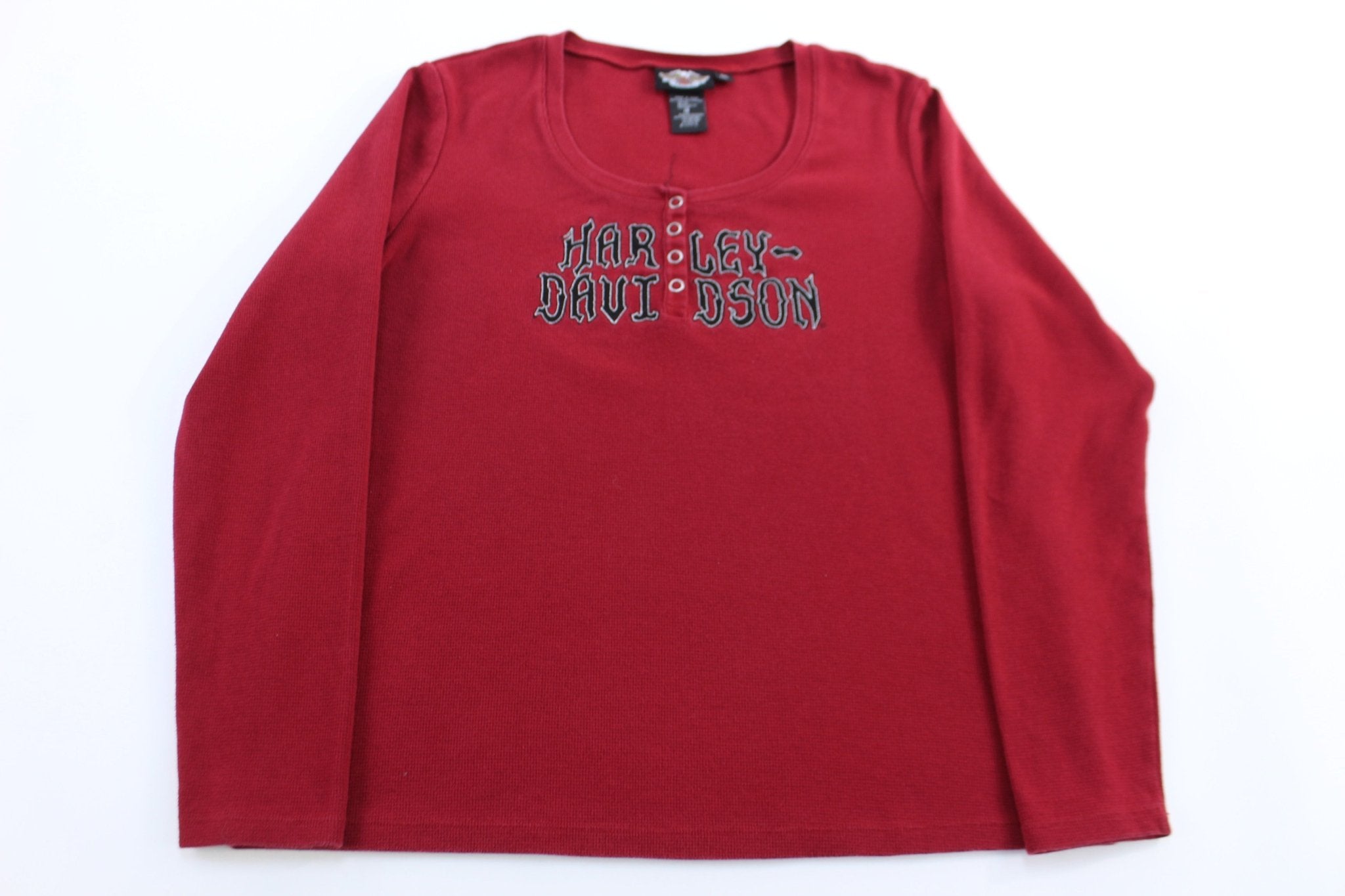 Women's Harley Davidson Motorcycles Embroidered LS T-shirt - ThriftedThreads.com