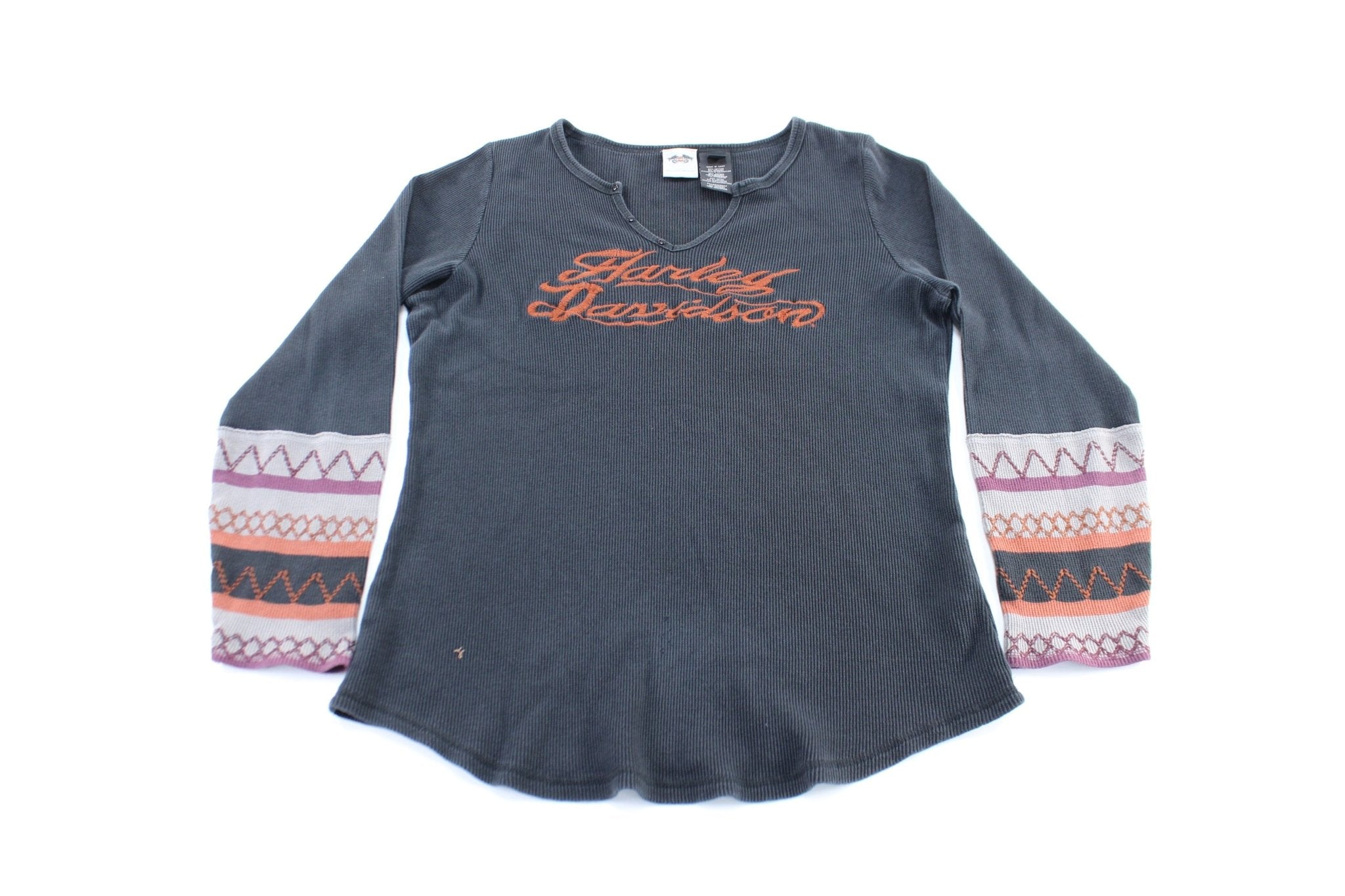 Women's Harley Davidson Motorcycles Embroidered LS T - Shirt - ThriftedThreads.com