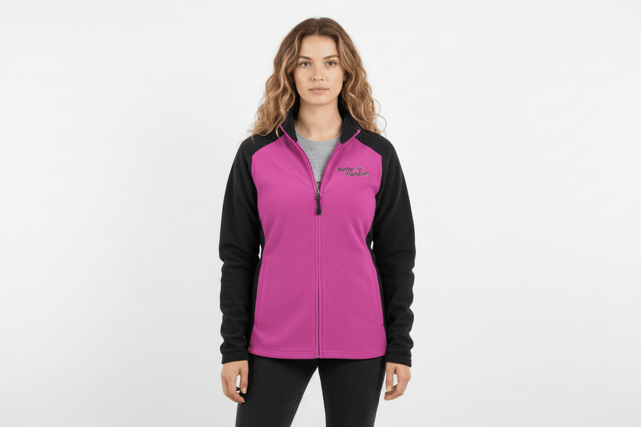 Women's Harley Davidson Motorcycles Full Zip Fleece Sweater - Sweater - Thrifted Threads