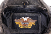 Women's Harley Davidson Motorcycles Full Zip Leather Jacket - Jacket - Thrifted Threads
