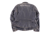 Women's Harley Davidson Motorcycles Full Zip Leather Jacket - Jacket - Thrifted Threads