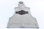 Women's Harley Davidson Motorcycles Grey Sleeveless Hoodie - ThriftedThreads.com