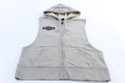 Women's Harley Davidson Motorcycles Grey Sleeveless Hoodie - ThriftedThreads.com
