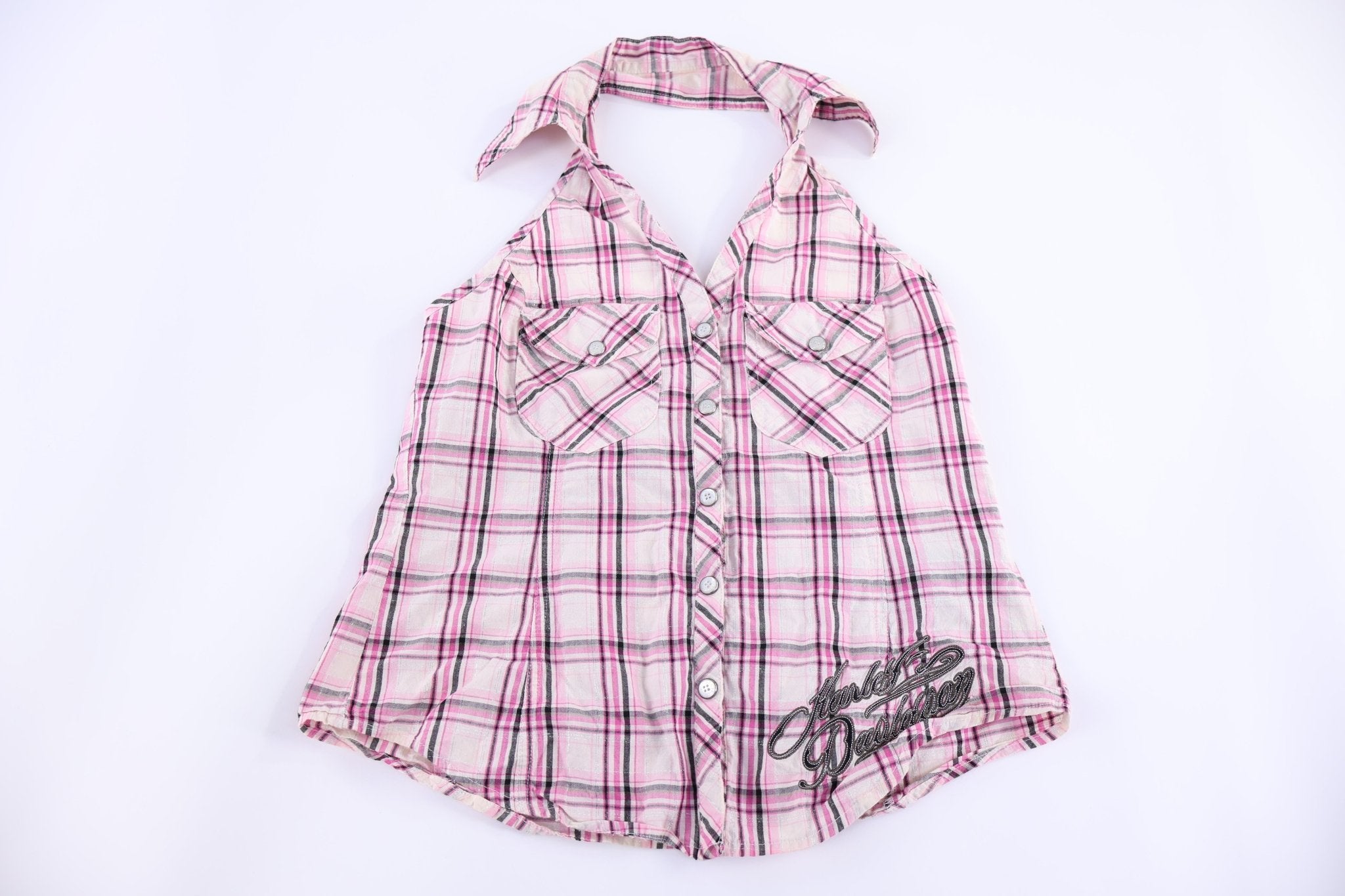 Women's Harley Davidson Motorcycles Halter Top - Shirts & Tops - Thrifted Threads