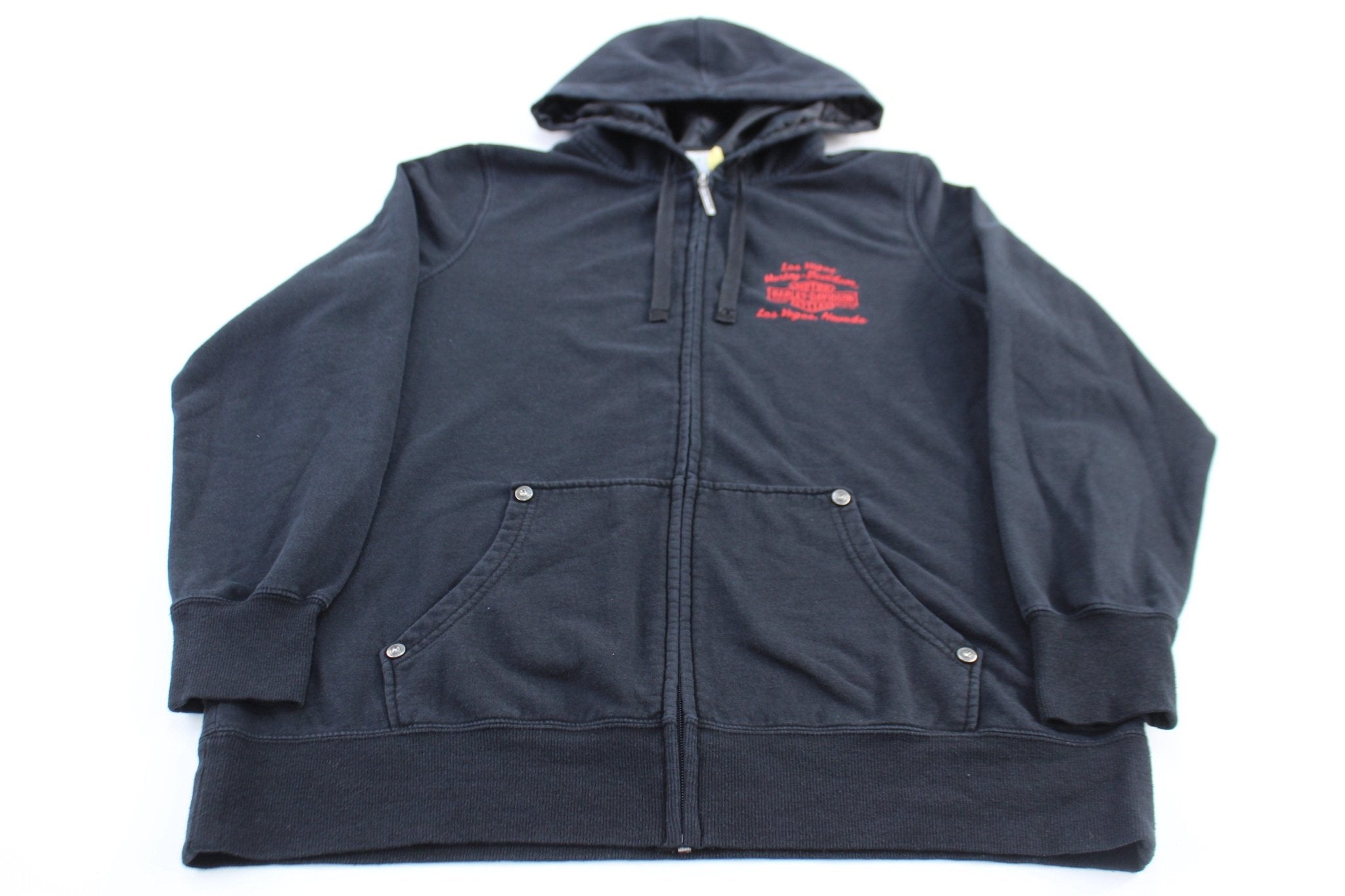 Women's Harley Davidson Motorcycles Las Vegas Nevada Zip Up Hoodie - ThriftedThreads.com