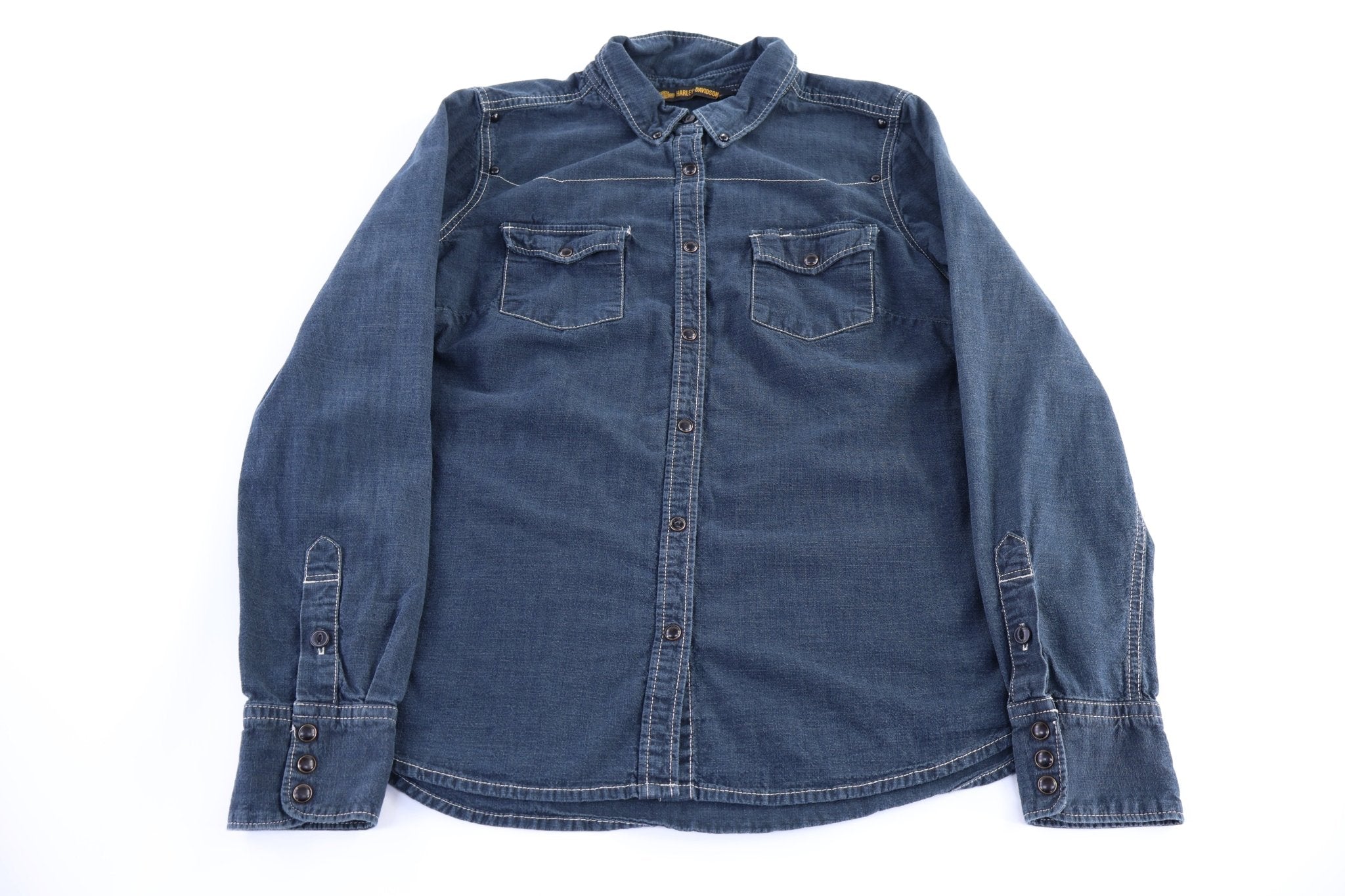 Women's Harley Davidson Motorcycles LS Button Down - Button Ups/Downs - Thrifted Threads