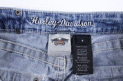 Women's Harley Davidson Motorcycles Medium Wash Denim Jeans - Pants - Thrifted Threads