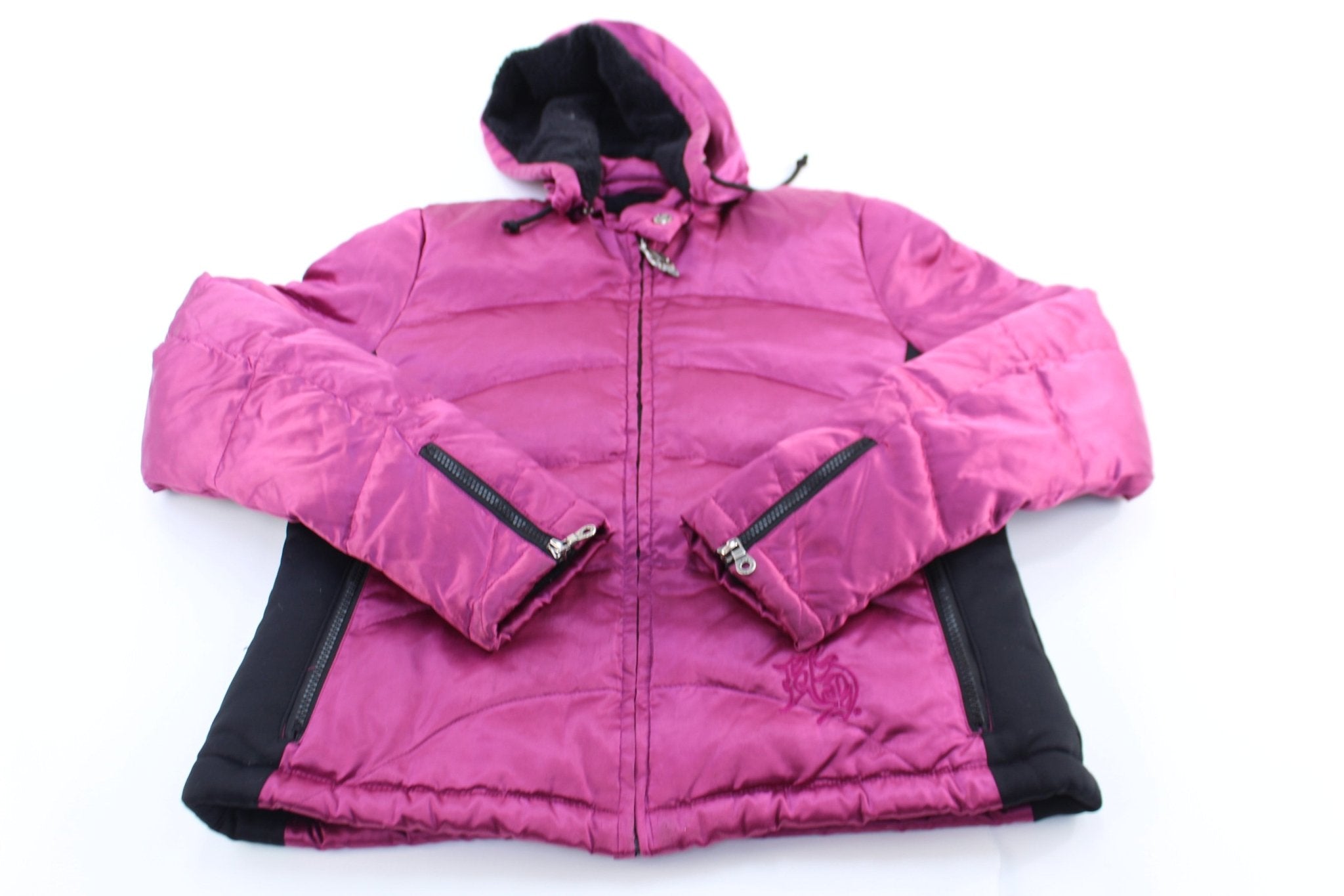 Women's Harley Davidson Motorcycles Pink & Black Hooded Jacket - ThriftedThreads.com