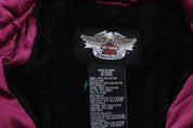 Women's Harley Davidson Motorcycles Pink & Black Hooded Jacket - ThriftedThreads.com
