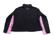 Women's Harley Davidson Motorcycles Pink & Black Zip Up Jacket - ThriftedThreads.com