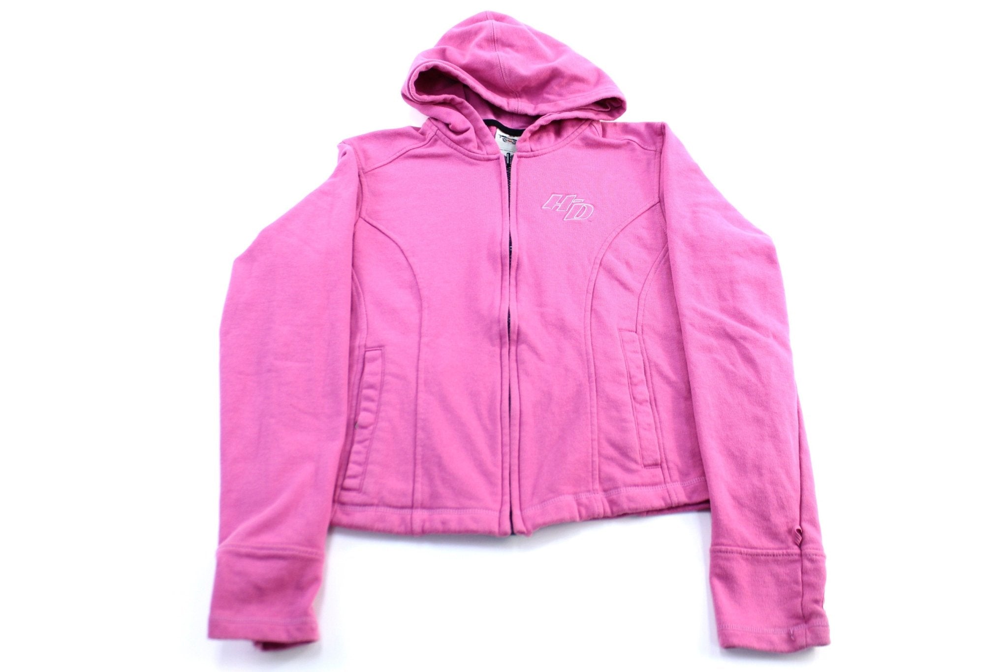 Women's Harley Davidson Motorcycles Pink Zip Up Hoodie - ThriftedThreads.com