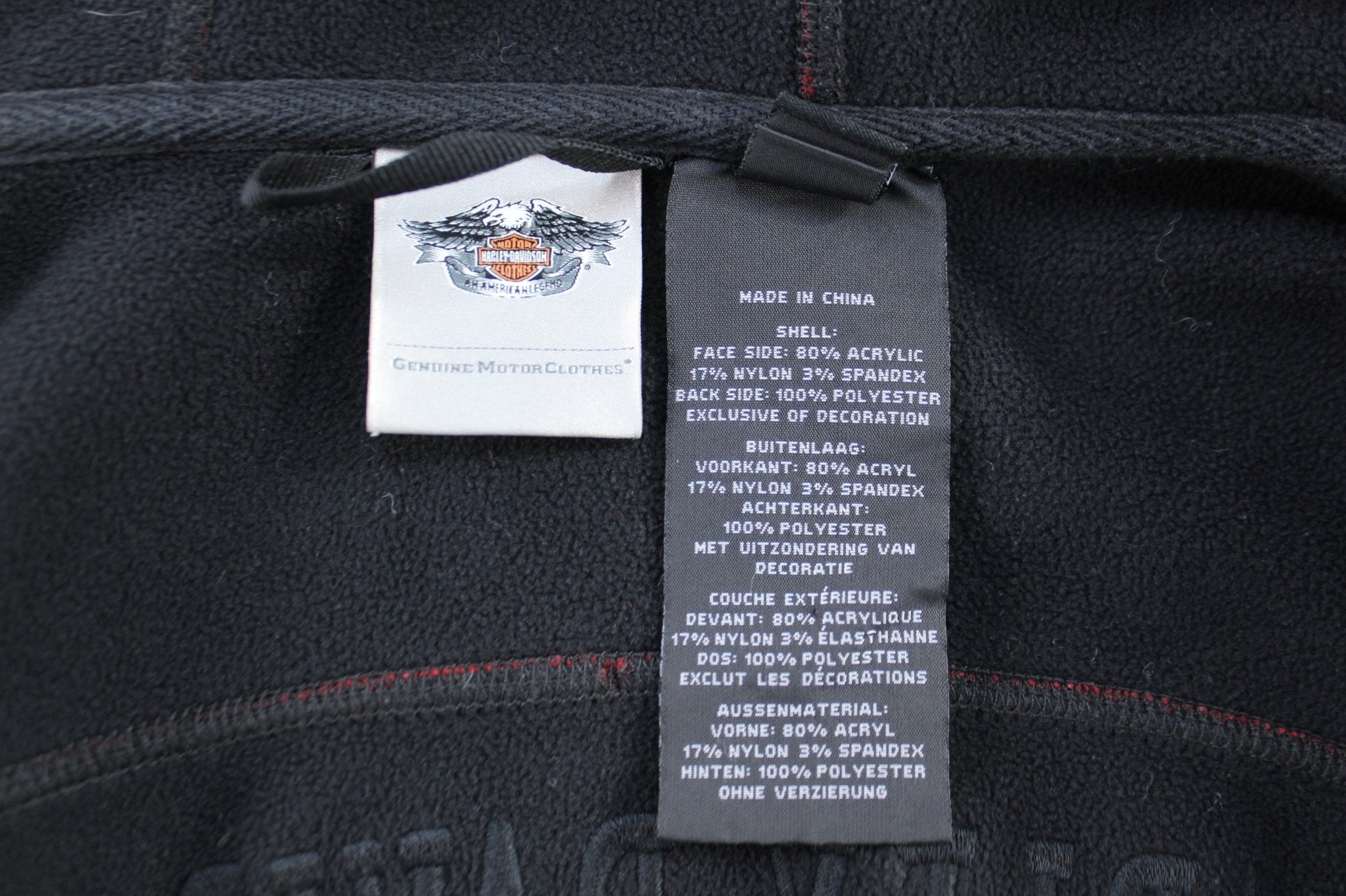 Women's Harley Davidson Motorcycles Red & Black Zip Up Hoodie - ThriftedThreads.com
