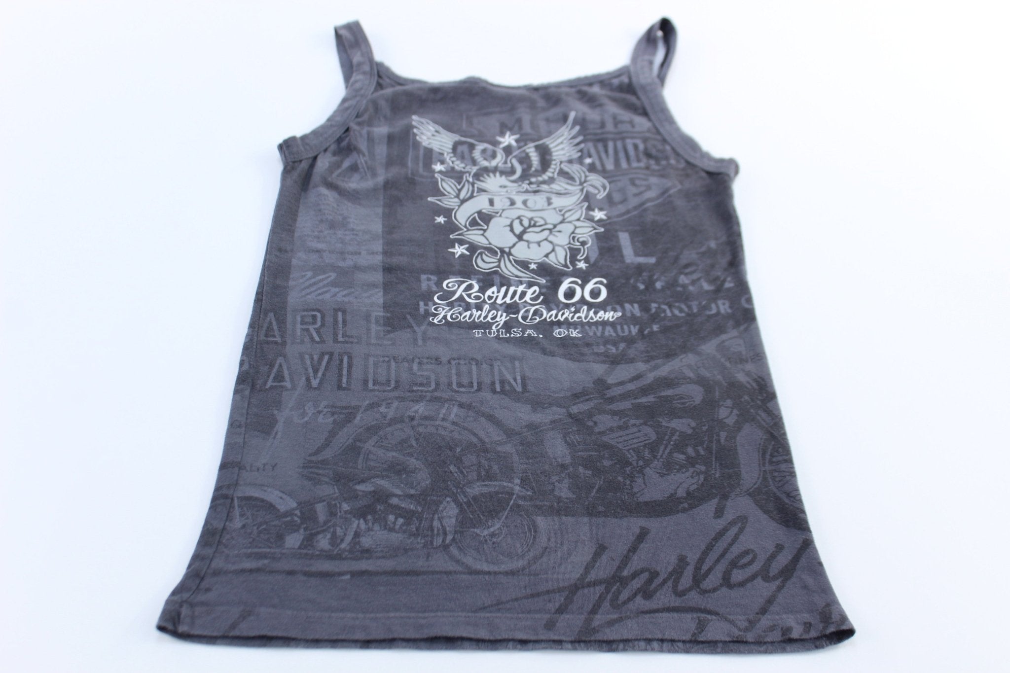 Women's Harley Davidson Motorcycles Tulsa, Oklahoma Grey Tank Top - ThriftedThreads.com