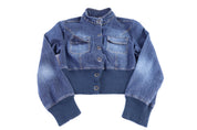 Women's Helium Denim Crop Jacket - Jacket - Thrifted Threads