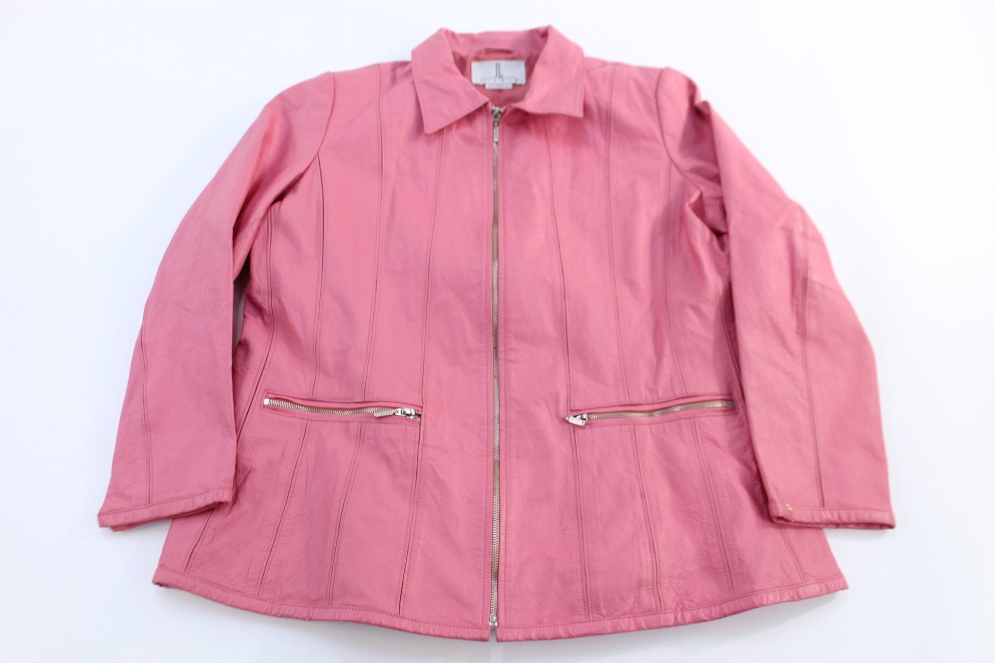 Women's JL Studio Full Zip Pink Leather Jacket - Jacket - Thrifted Threads