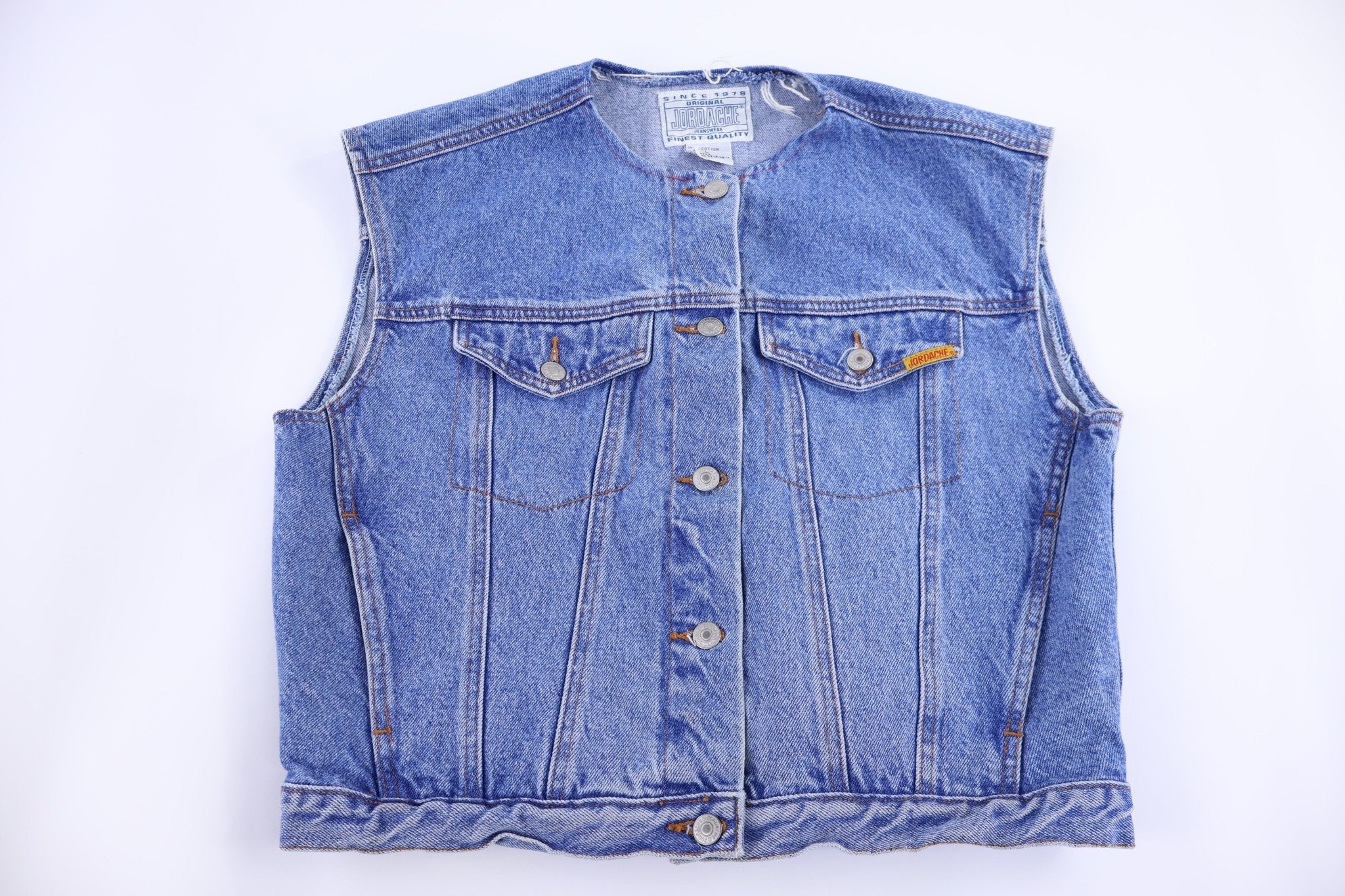 Women's Jordache Medium Wash Denim Vest - Jacket - Thrifted Threads