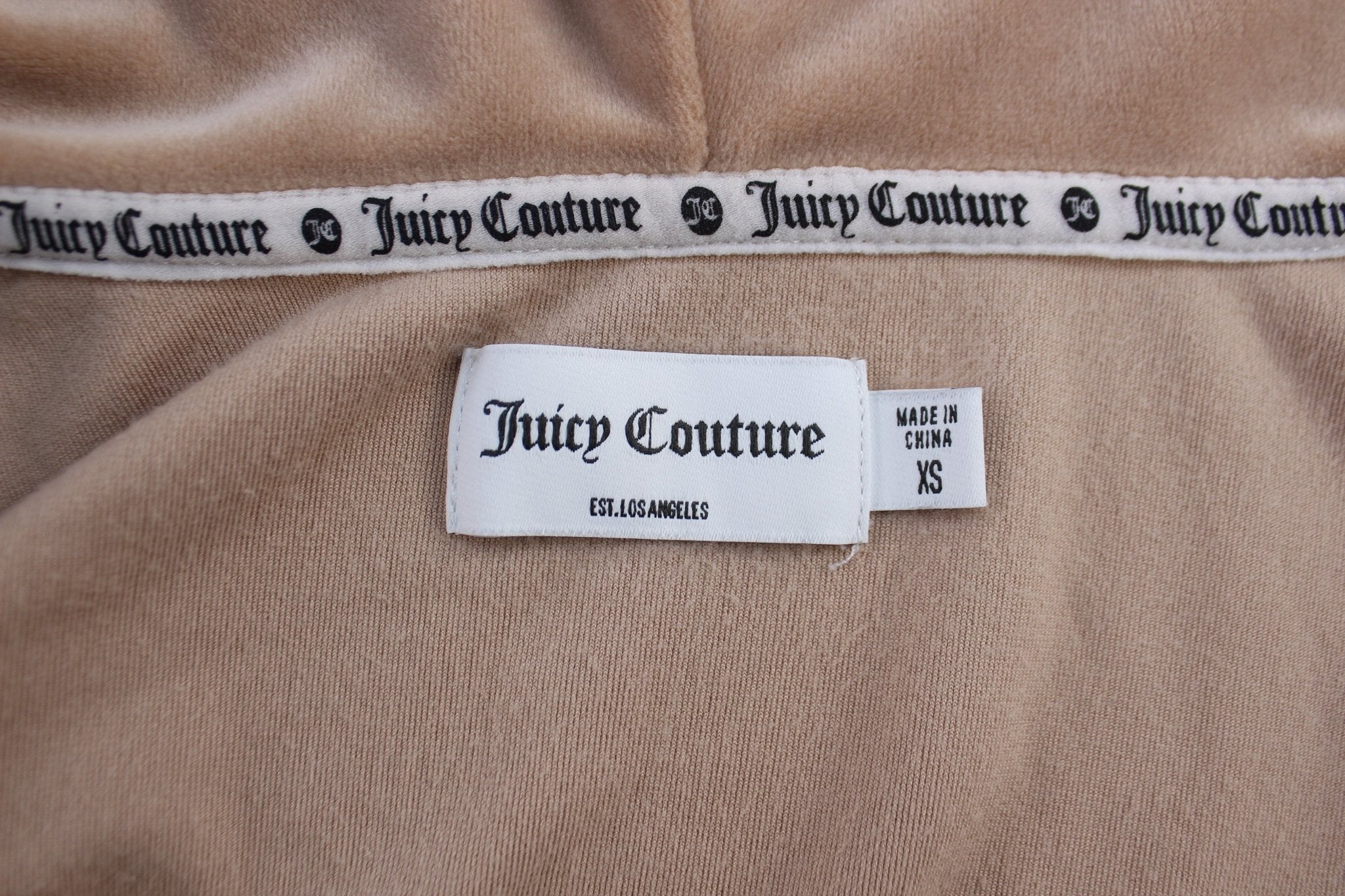 Women's Juicy Couture Light Pink Track Hoodie - ThriftedThreads.com