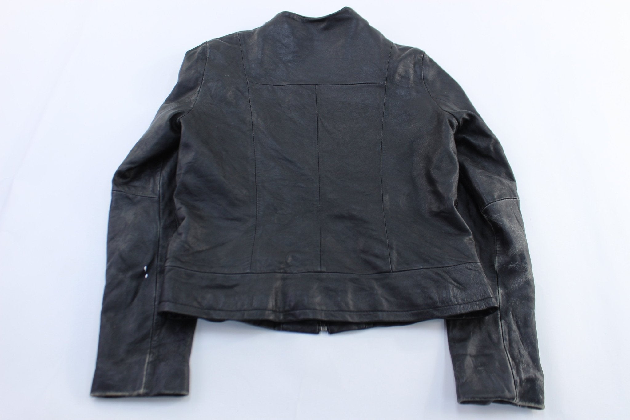 Women's Kenneth Cole Black Leather Zip Up Jacket - Jacket - Thrifted Threads