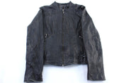 Women's Kenneth Cole Black Leather Zip Up Jacket - Jacket - Thrifted Threads