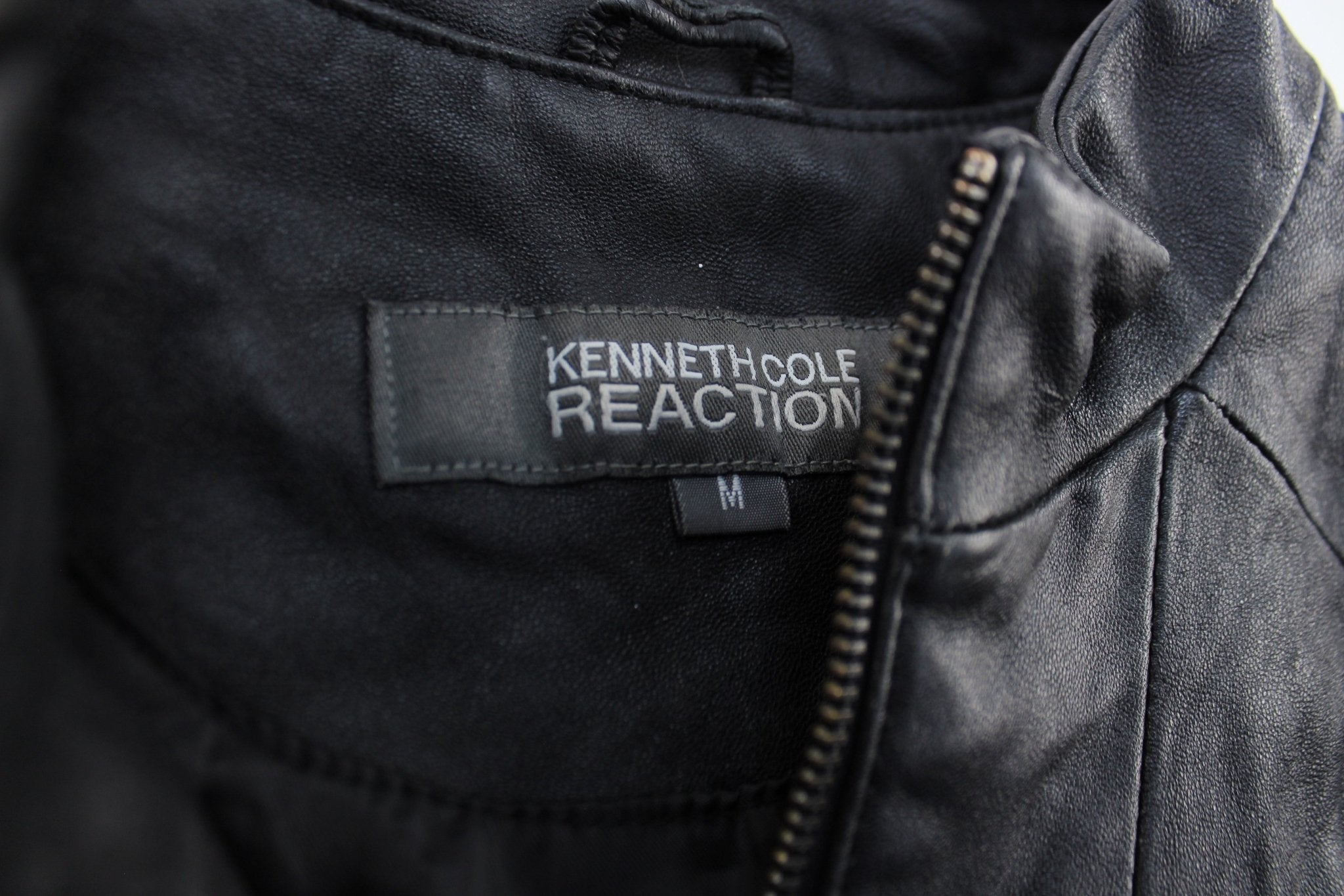 Women's Kenneth Cole Black Leather Zip Up Jacket - Jacket - Thrifted Threads