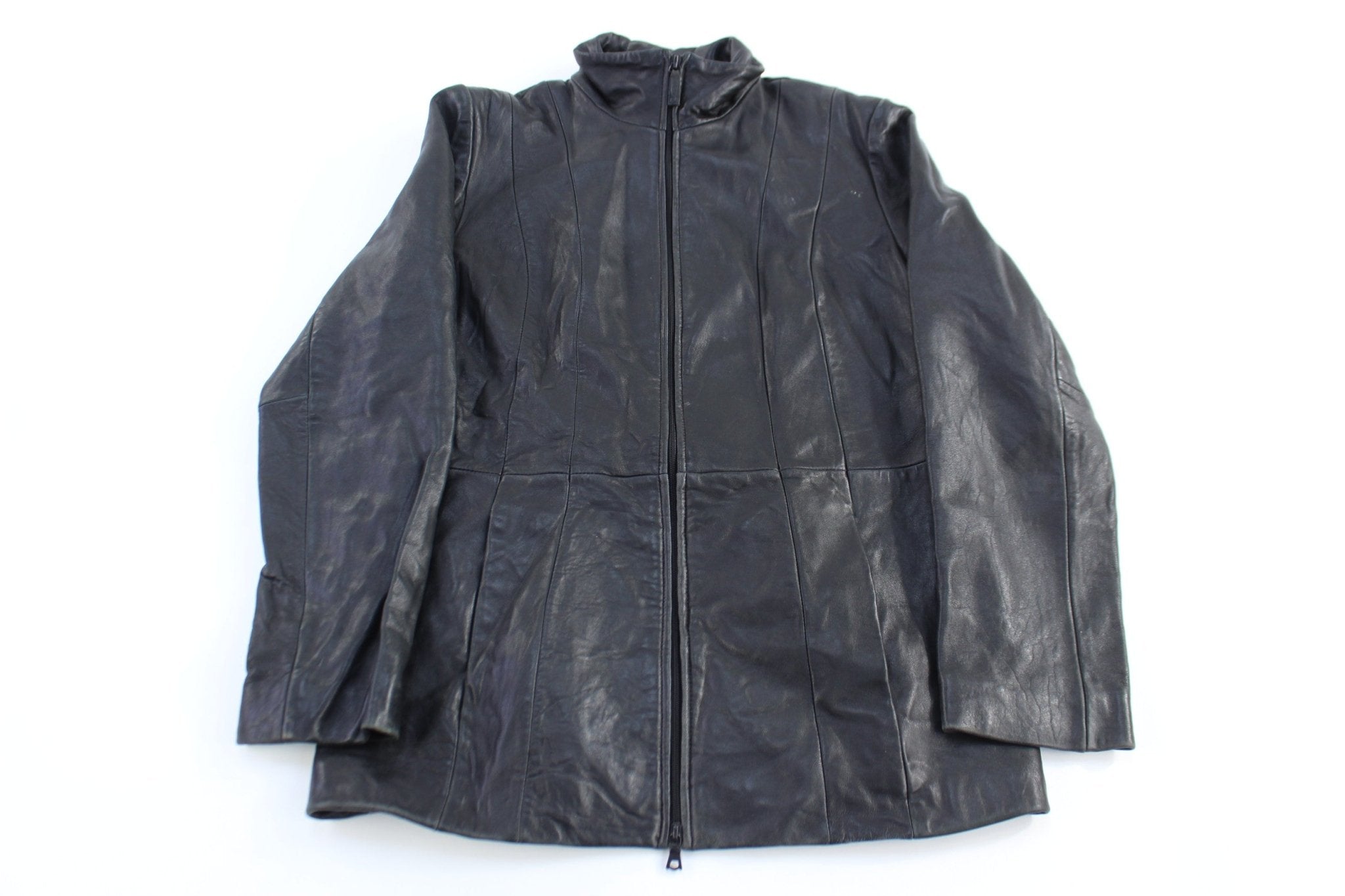 Women's Kenneth Cole Reaction Black Leather Jacket - Jacket - Thrifted Threads
