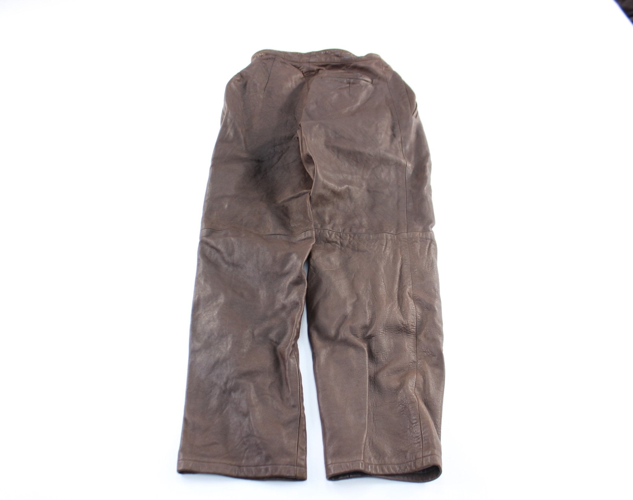 Women's Lanna Brown Leather Pants - ThriftedThreads.com