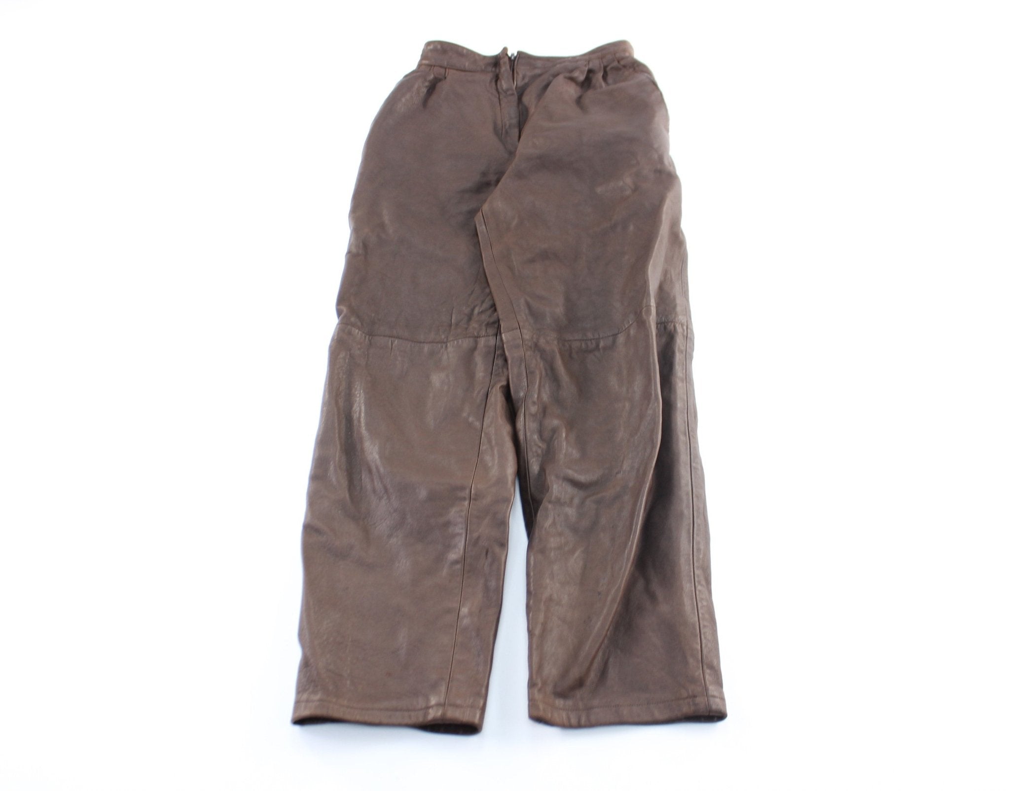 Women's Lanna Brown Leather Pants - ThriftedThreads.com