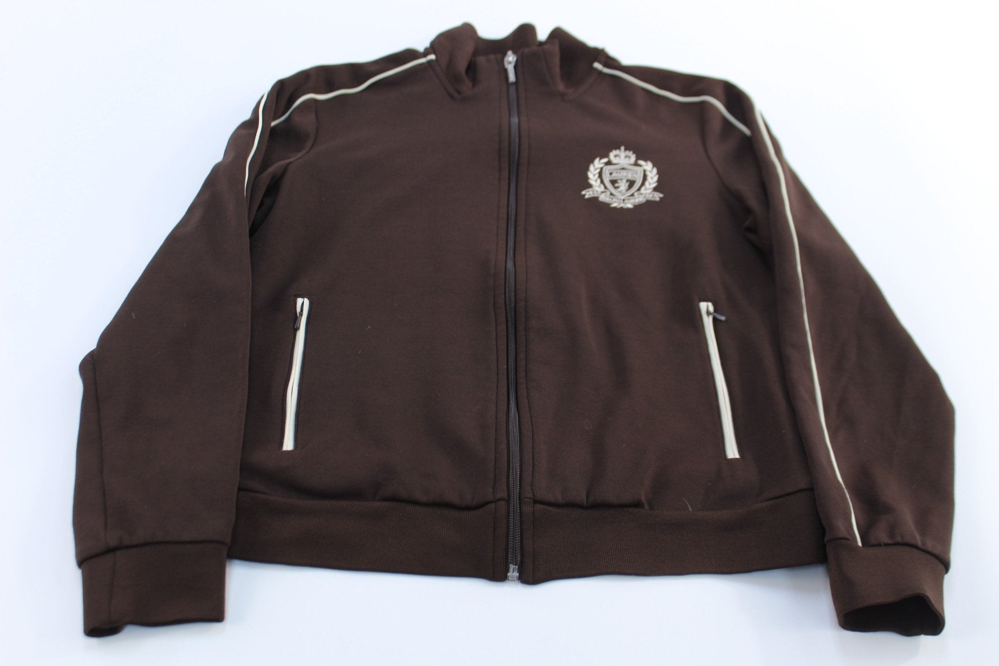 Women's Lauren Active Ralph Lauren Brown Track Jacket - ThriftedThreads.com