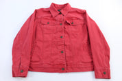 Women's Lauren Jeans Co Red Denim Jacket - ThriftedThreads.com