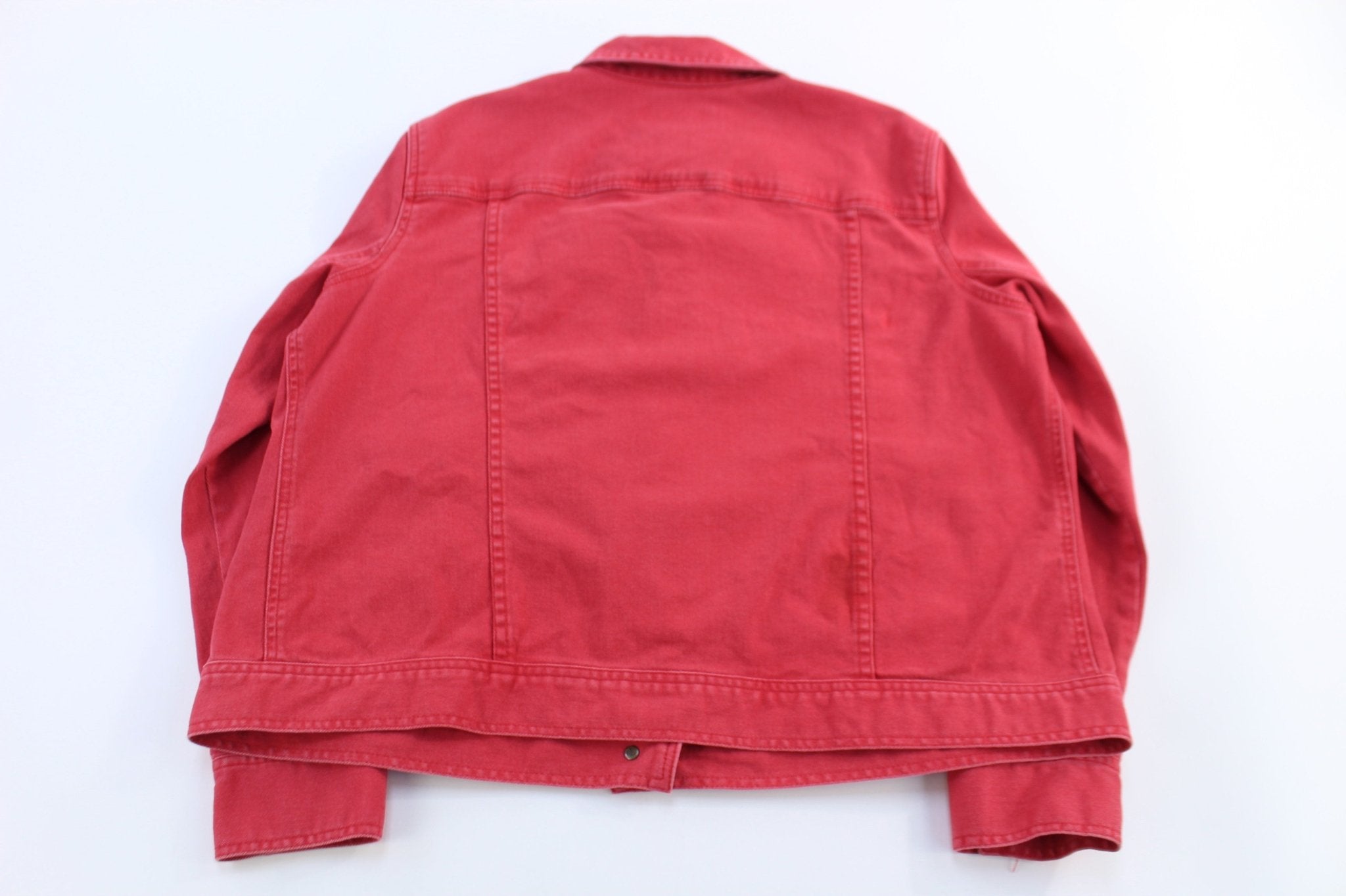 Women's Lauren Jeans Co Red Denim Jacket - ThriftedThreads.com