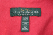Women's Lauren Jeans Co Red Denim Jacket - ThriftedThreads.com