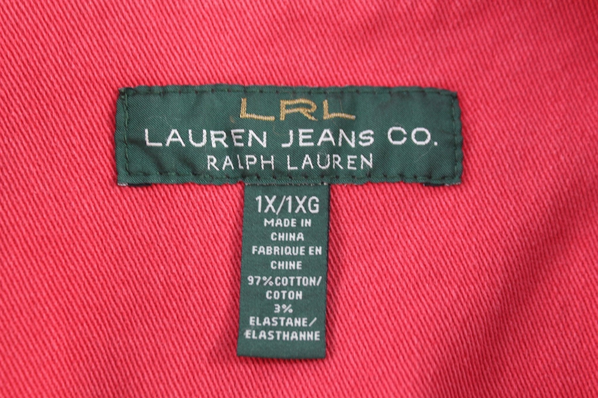 Women's Lauren Jeans Co Red Denim Jacket - ThriftedThreads.com