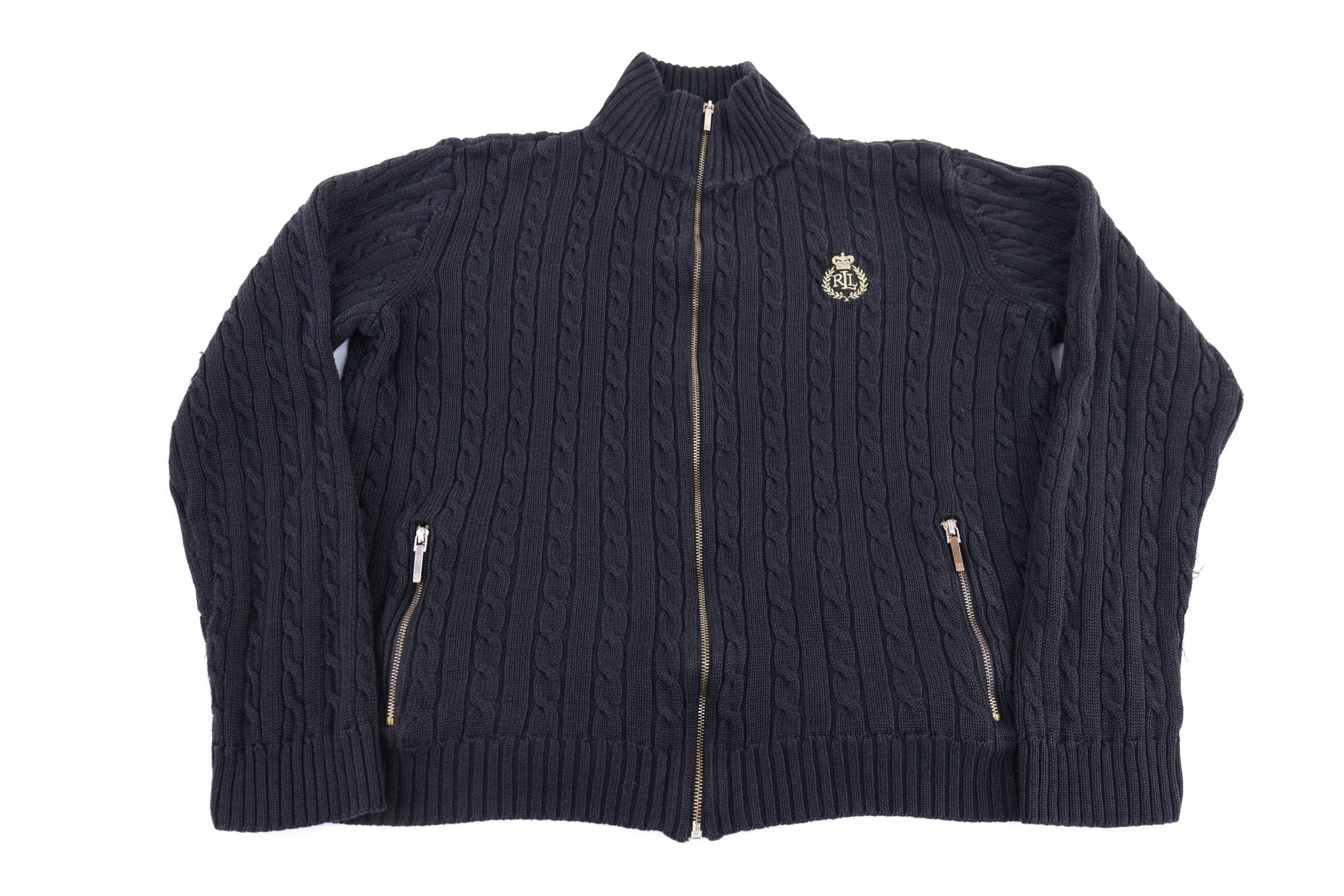 Women's Lauren Ralph Black Full Zip Jacket - Jacket - Thrifted Threads