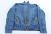 Women's Lauren Ralph Lauren Blue Cable Knit Sweater - ThriftedThreads.com