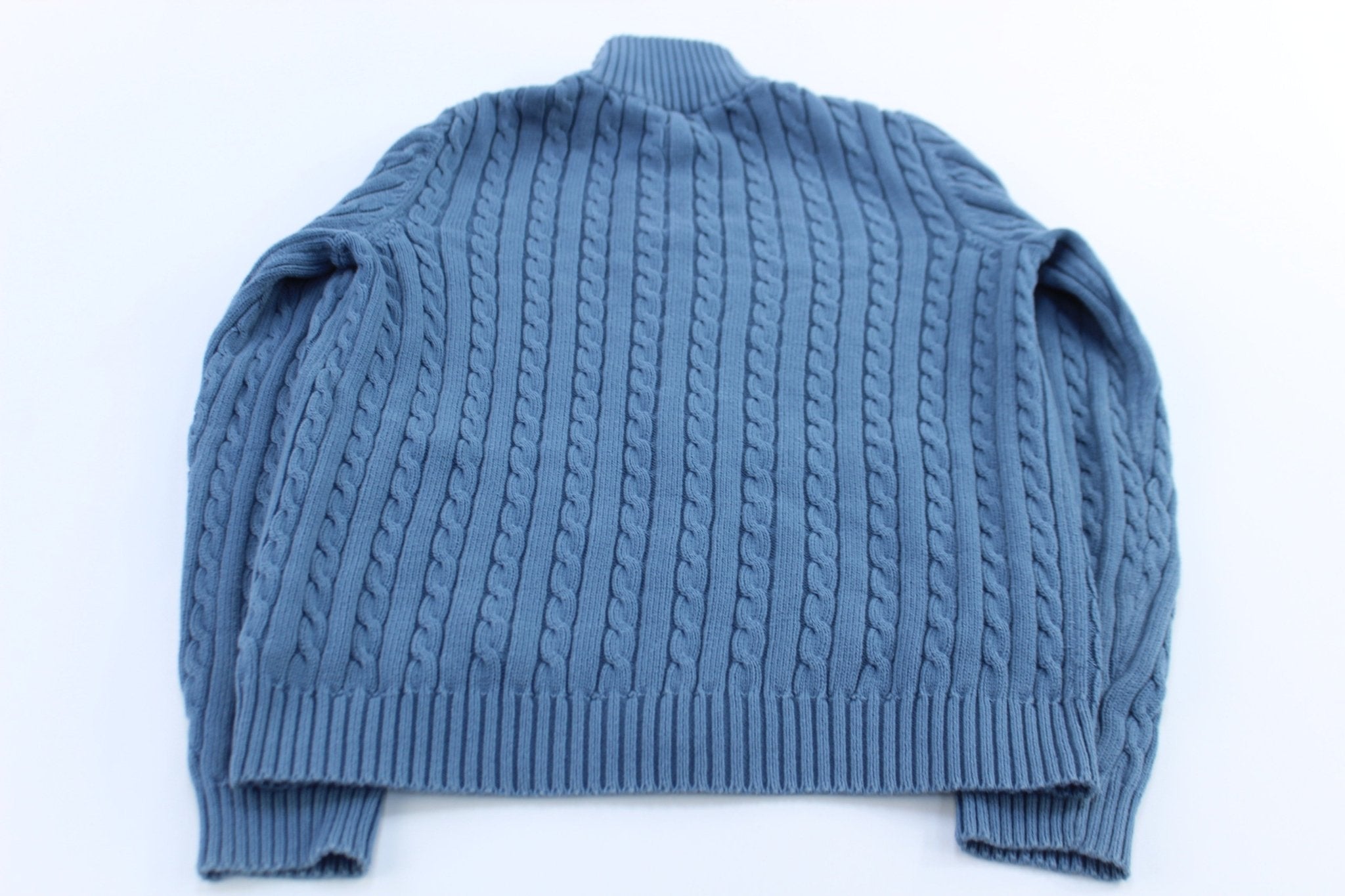 Women's Lauren Ralph Lauren Blue Cable Knit Sweater - ThriftedThreads.com