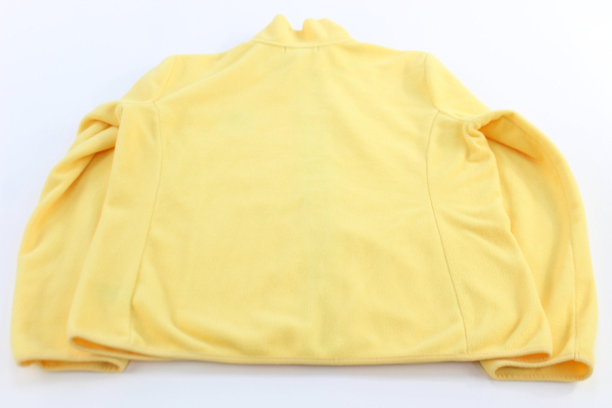 Women's Lauren Ralph Lauren Embroidered Yellow Fleece Full Zip Sweater - ThriftedThreads.com