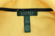 Women's Lauren Ralph Lauren Embroidered Yellow Fleece Full Zip Sweater - ThriftedThreads.com
