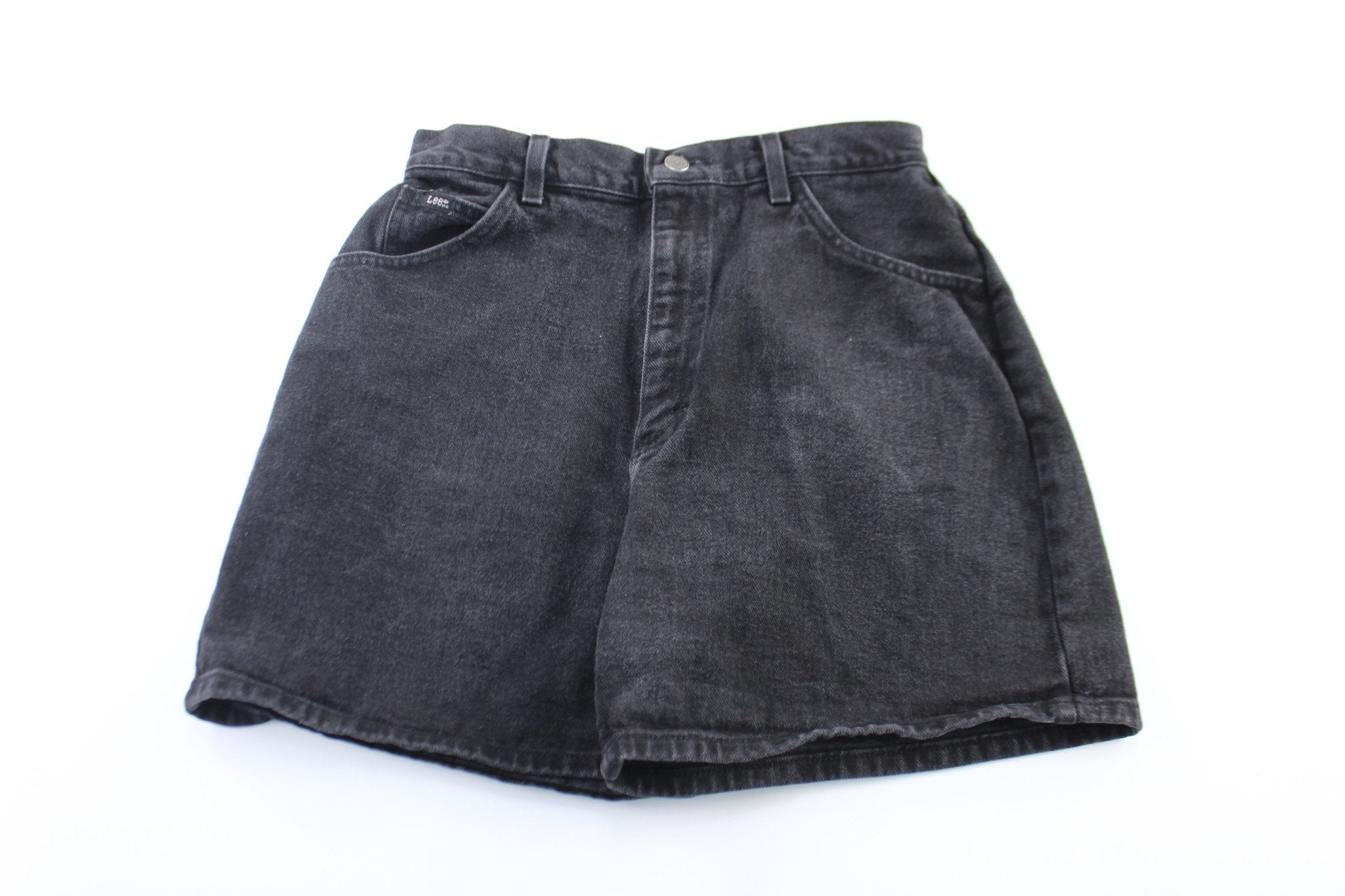 Women's Lee Black Wash Denim Shorts - ThriftedThreads.com