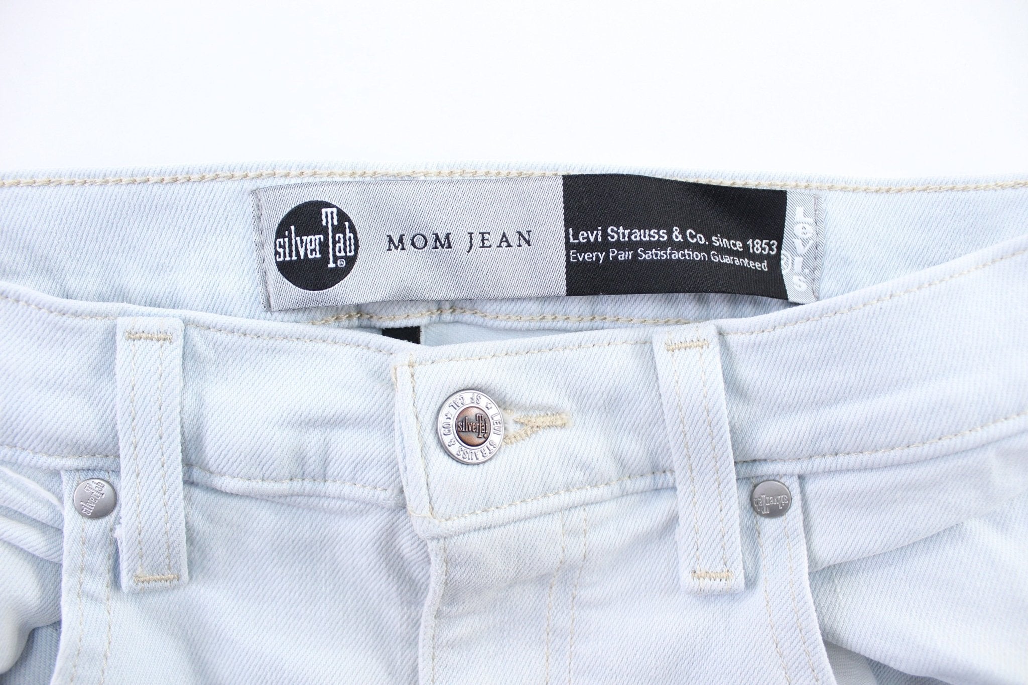 Women's Levi's SilverTab Mom Jean Light Wash Denim Jeans - ThriftedThreads.com