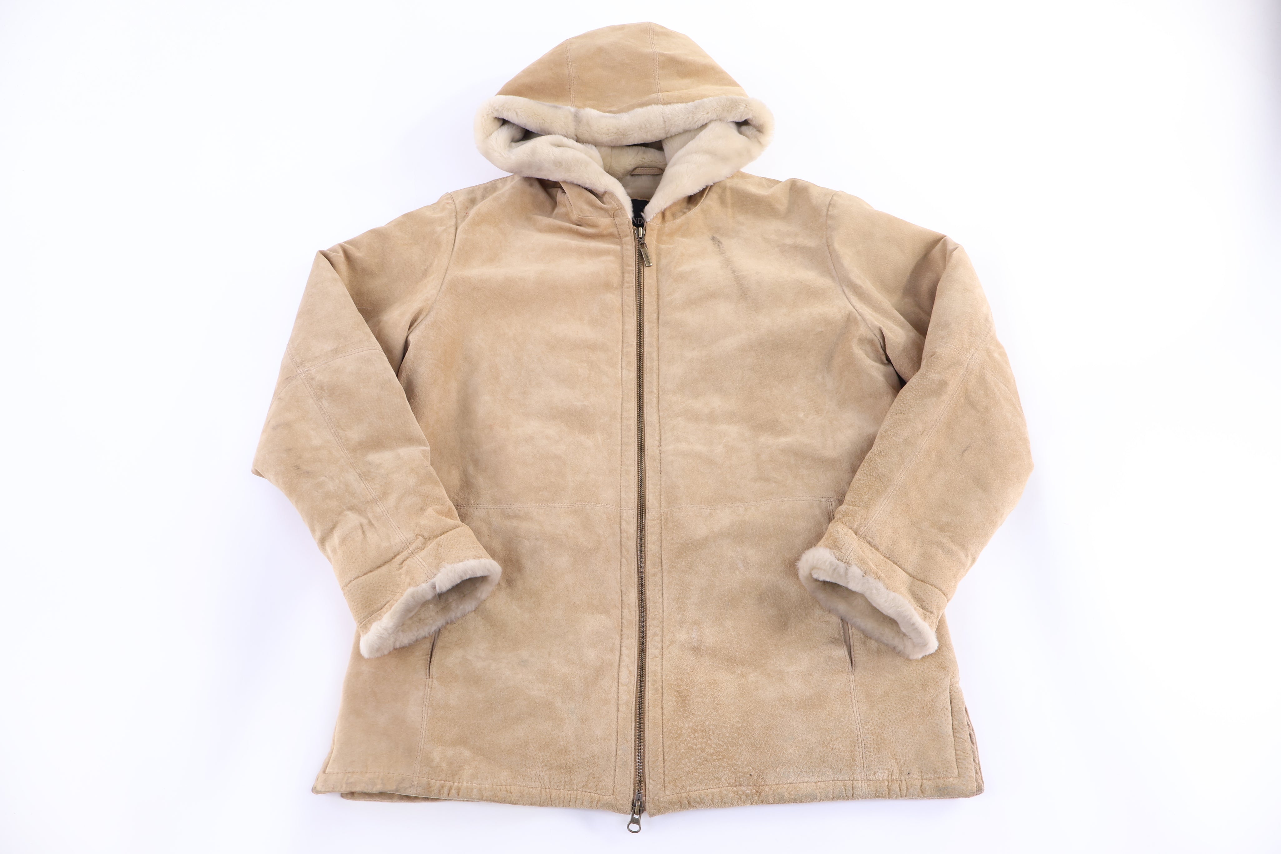 Women's London Fog Tan Leather Suede Coat - Jacket - Thrifted Threads