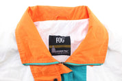 Women's London Fog White, Orange, & Turquoise Zip Up Jacket - Jacket - Thrifted Threads