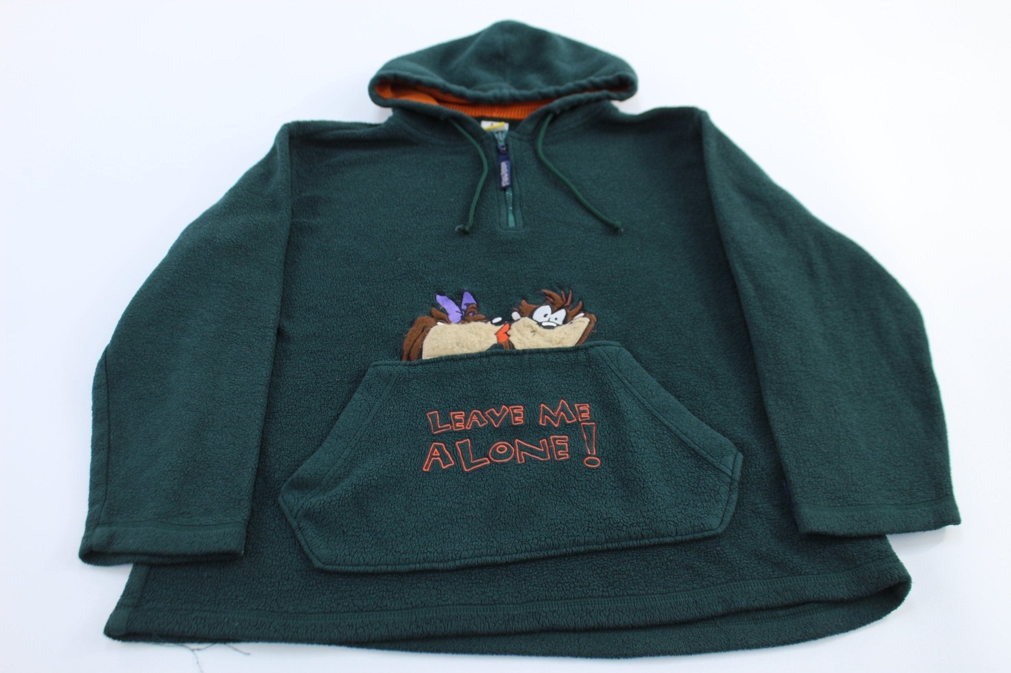 Women's Looney Tunes Embroidered Tasmanian Devil Leave Me Alone Pullover - Jackets - Thrifted Threads