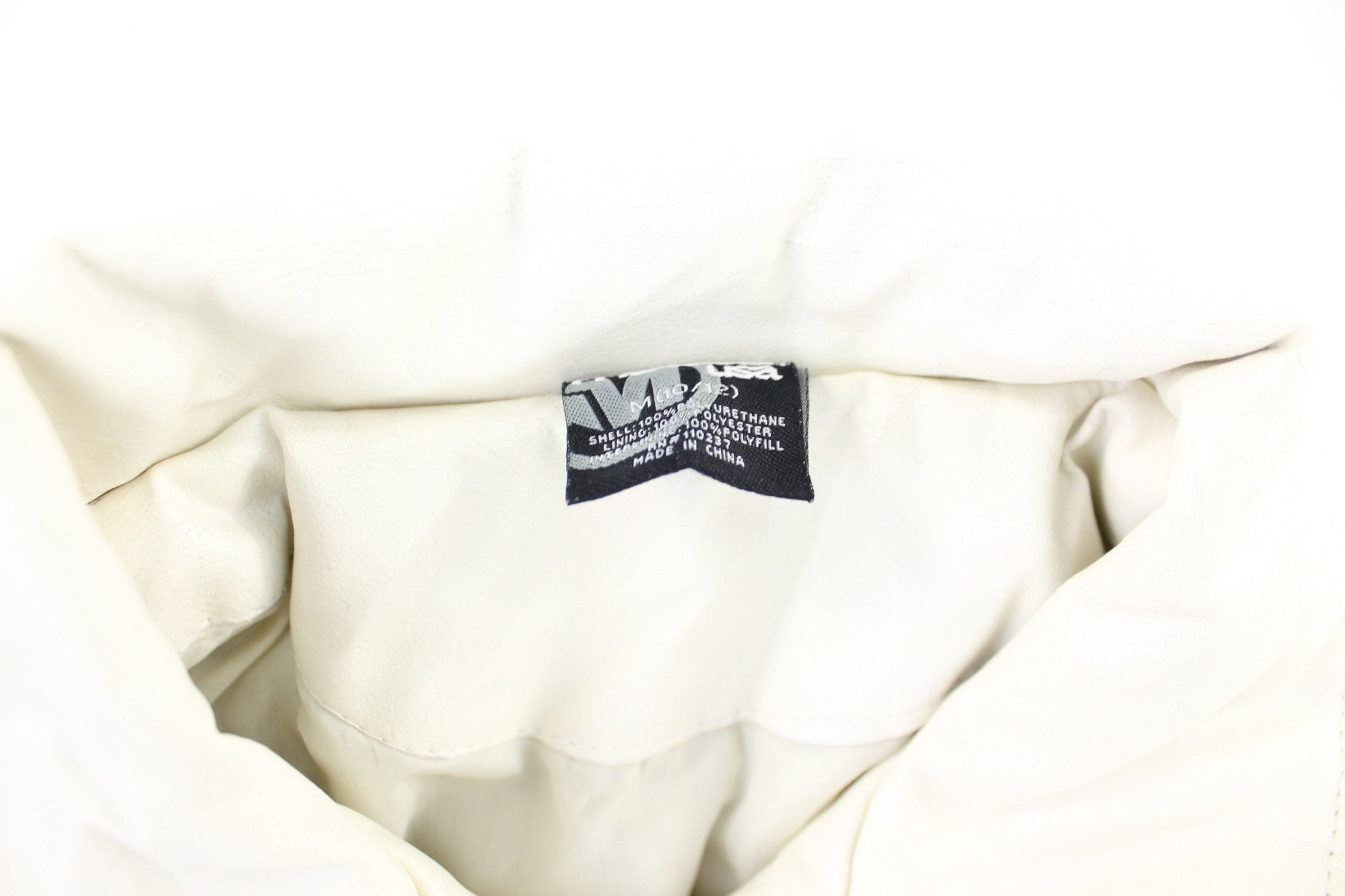 Women's Mecca USA White Leather Zip Up Jacket - ThriftedThreads.com
