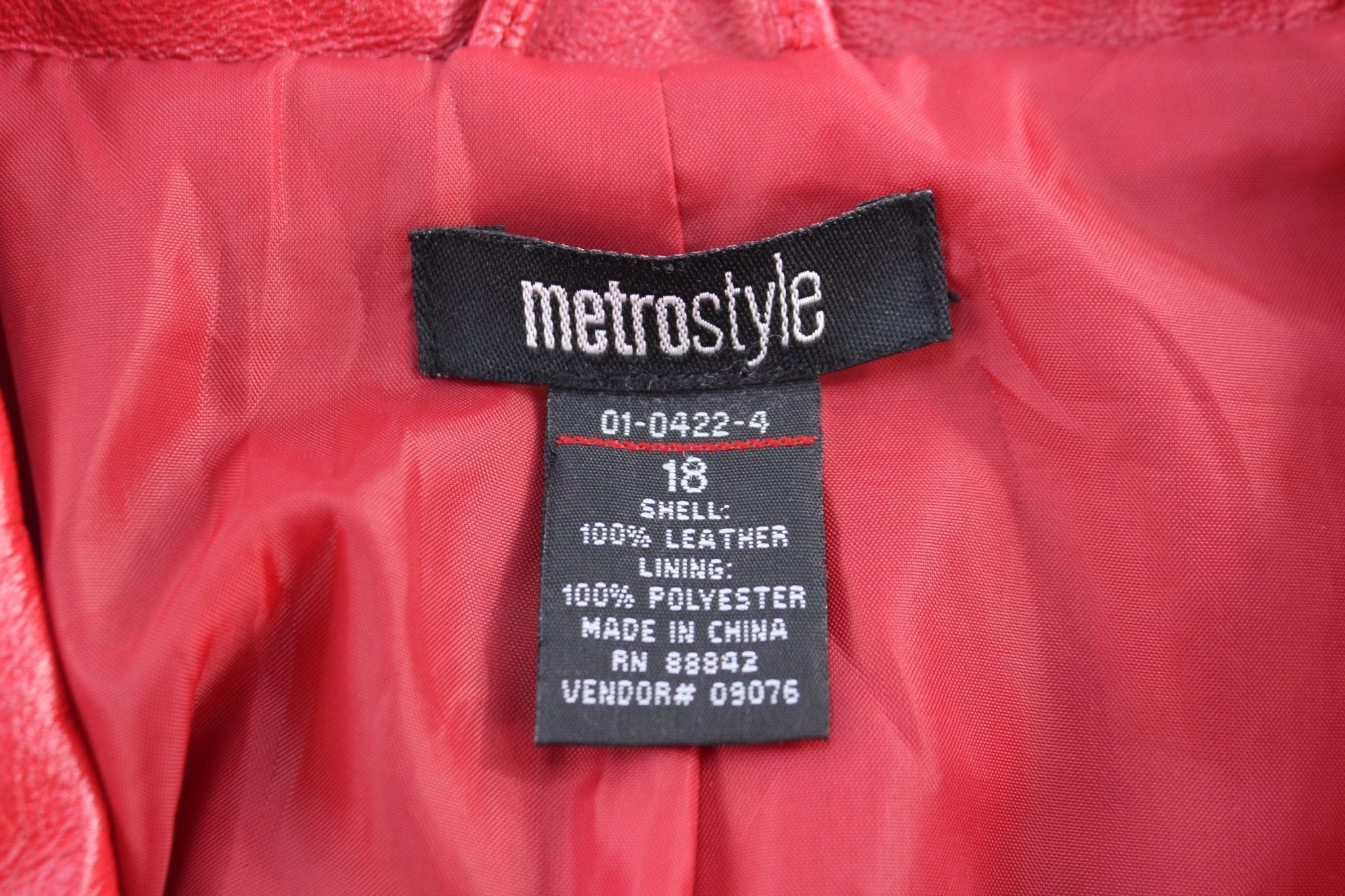 Women's Metro Style Red Leather Jacket - Jacket - Thrifted Threads