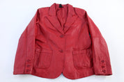 Women's Metro Style Red Leather Jacket - Jacket - Thrifted Threads